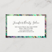 緑モダン紫の大理石メイクアップアーティストエレガント 名刺 (裏面)