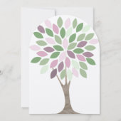 緑モダン紫結婚菊 招待状 (裏面)