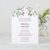 緑モダン紫結婚菊 招待状 (スタンド正面)