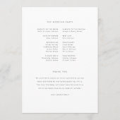 緑モダン結婚式 プログラム (裏面)