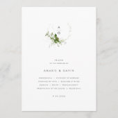 緑モダン結婚式 プログラム (正面)