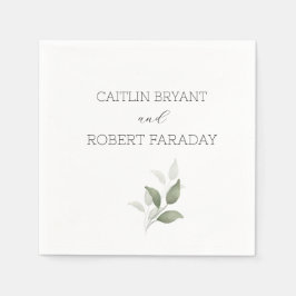 緑モダン結婚色 スタンダードカクテルナプキン