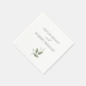 緑モダン結婚色 スタンダードカクテルナプキン (角)