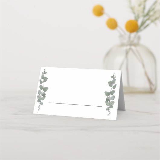 緑モダン結婚色 プレイスカード (正面)