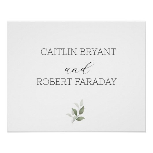 緑モダン結婚色 ポスター (正面)