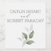 緑モダン結婚色 ワインラベル (シングルラベル)