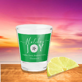 緑モダン航海の、グレー、ホワイトホリデージョイ書 ショットグラス