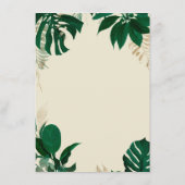 緑モダン色のトロピカル離れの結婚ディナー メニュー (裏面)