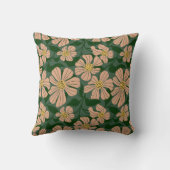 緑モダン色のベージュ離れの花 クッション (裏面)