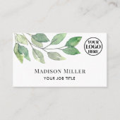 緑モダン色のロゴ 名刺 (正面)
