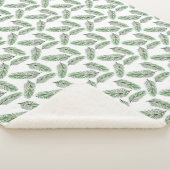 緑モダン色の水彩模様 シェルパブランケット (3/4)