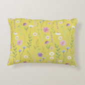 緑モダン色の水素朴色フローラ アクセントクッション (裏面)