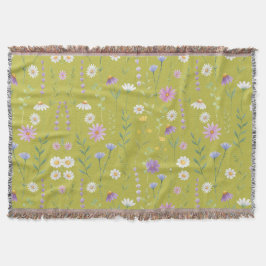 緑モダン色の水素朴色フローラ スローブランケット