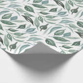 緑モダン色の水離れ色のパターン ラッピングペーパー (角)