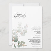 緑モダン色の白いモノグラムが一つ結婚に 招待状 (裏面)