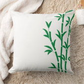 緑モダン色の白い緑の竹のトレンディーシック クッション (ブランケット)