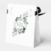 緑モダン色の白が結婚ありがとう フェイバーボックス (裏面サイド)