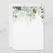 緑モダン色の縦型ベビーシャワーありがとう サンキューカード (裏面)