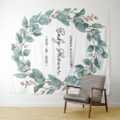 緑モダン色の背景 | ベビーシャワーデコール タペストリー (インサイチュ(横))