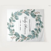 緑モダン色の背景 | ベビーシャワーデコール タペストリー (正面(横))