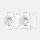 緑モダン色の葉の金ゴールド文字の赤ちゃんシャワー フェイバーボックス (折り畳みなし)