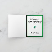 緑モダン色の黒いクリスマスツリー カード (内部)