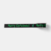 緑モダン色の黒いクリスマスツリー サテンリボン (正面)
