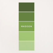 緑モダン色ブロック名フパーソナライズされたィッチ ヨガマット (正面)