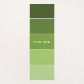 緑モダン色ブロック名フパーソナライズされたィッチ ヨガマット (裏面)