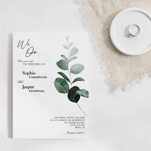 緑モダン色ホワイト私たちは結婚式招待状 招待状