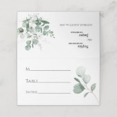 緑モダン色ホワイト結婚座席表 プレイスカード (外部開封)
