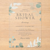 緑モダン色春ブライダルシャワー アクリル招待状 (正面)