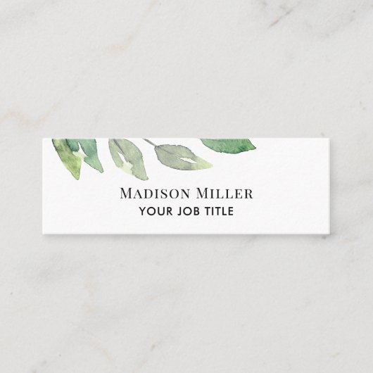 緑モダン色 スキニー名刺 (正面)