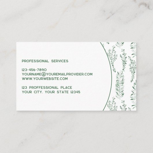 緑モダン色 名刺 (裏面)