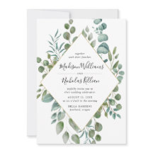 緑モダン色 |金ゴールドのジオメトリック結婚フレーム