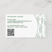 緑モダン色QRコード 名刺 (裏面)