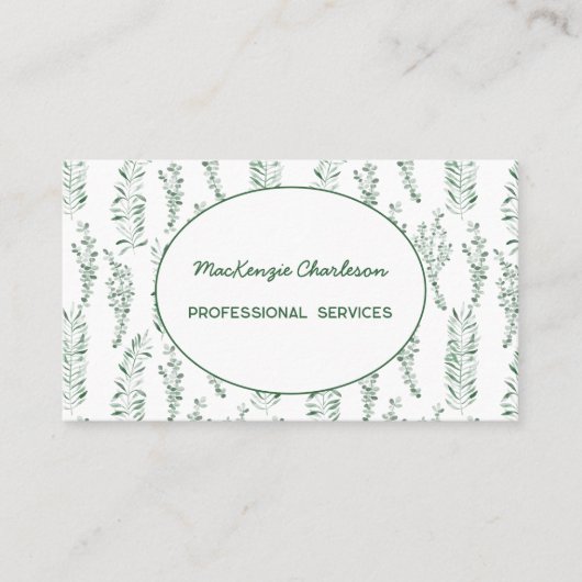 緑モダン色QRコード 名刺 (正面)