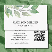 緑モダン色QRコード 名刺