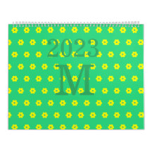 緑モダン花デイジー模様