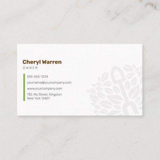 緑モダン茶色の園芸木芝刈気にり機 名刺 (正面)