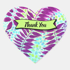 緑モダン草スタイリッシュ植物学 ハートシール