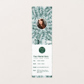 緑モダン葉シダ葉デザイン 名刺 (内部フラット)