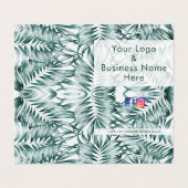 緑モダン葉シダ葉デザイン 名刺 (外部フラット)