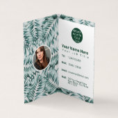 緑モダン葉シダ葉デザイン 名刺 (内部)