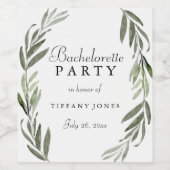 緑モダン葉バチェロレッテワインラベル ワインラベル (シングルラベル)