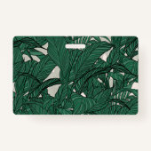 緑モダン葉植物植物デザイン バッジ (裏面)