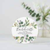 緑モダン葉水カラーバチェロレッテ 招待状 (スタンド正面)