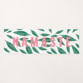 緑モダン葉点植物パターンナマステ ヨガマット (正面(横))