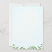 緑モダン象の男の子のシャワー 招待状 (裏面)