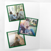 緑モダン赤の格子模様8枚の写真 三つ折りクリスマスカード (内部最初)